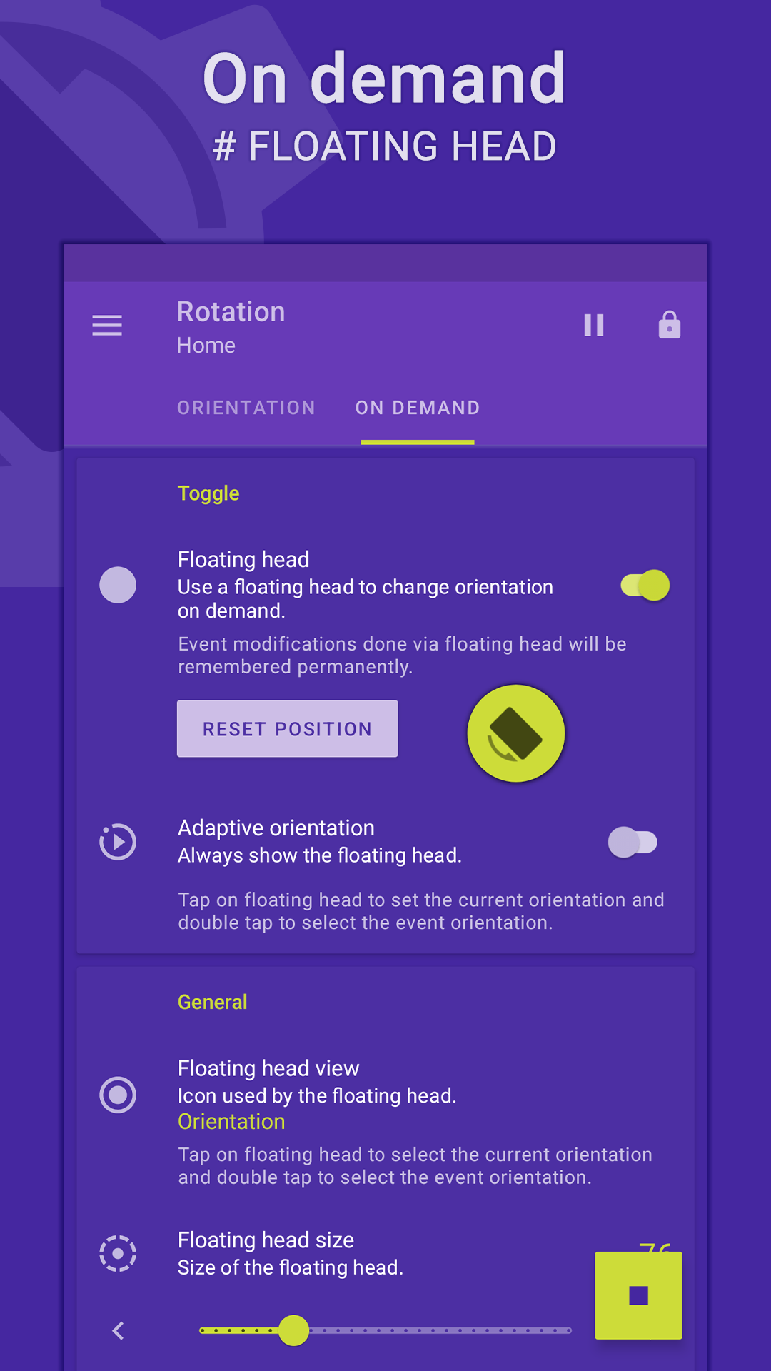اسکرین شات 2 برنامه Rotation | Orientation Manager