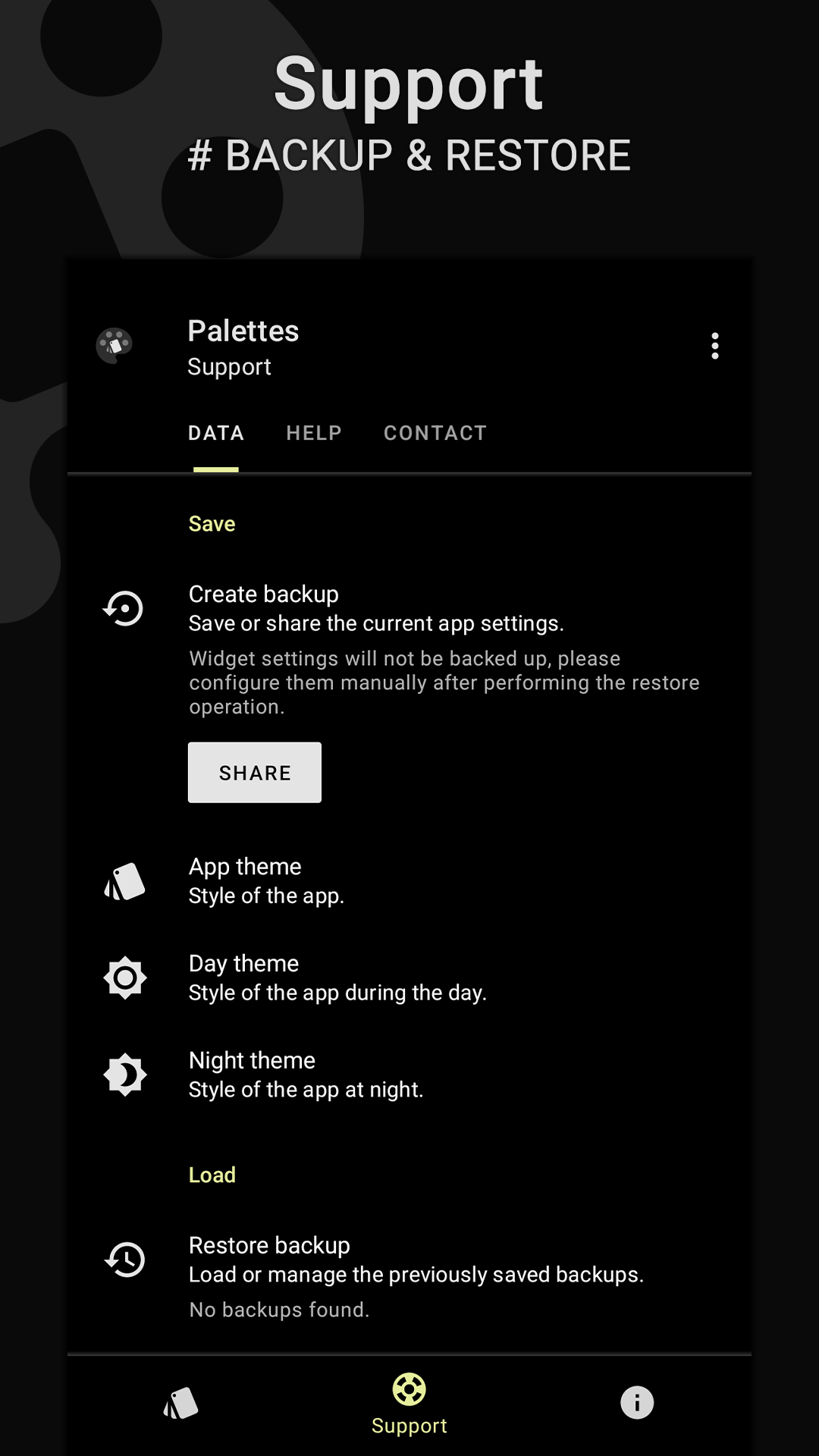 اسکرین شات 7 برنامه Palettes | Theme Manager