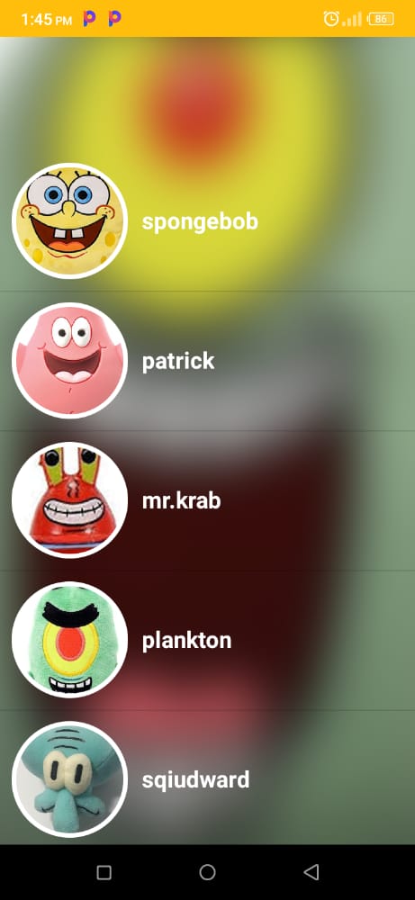 اسکرین شات 2 برنامه sponge fake call bob