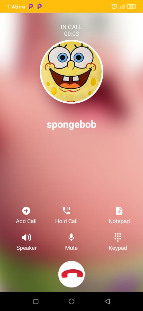 اسکرین شات 3 برنامه sponge fake call bob