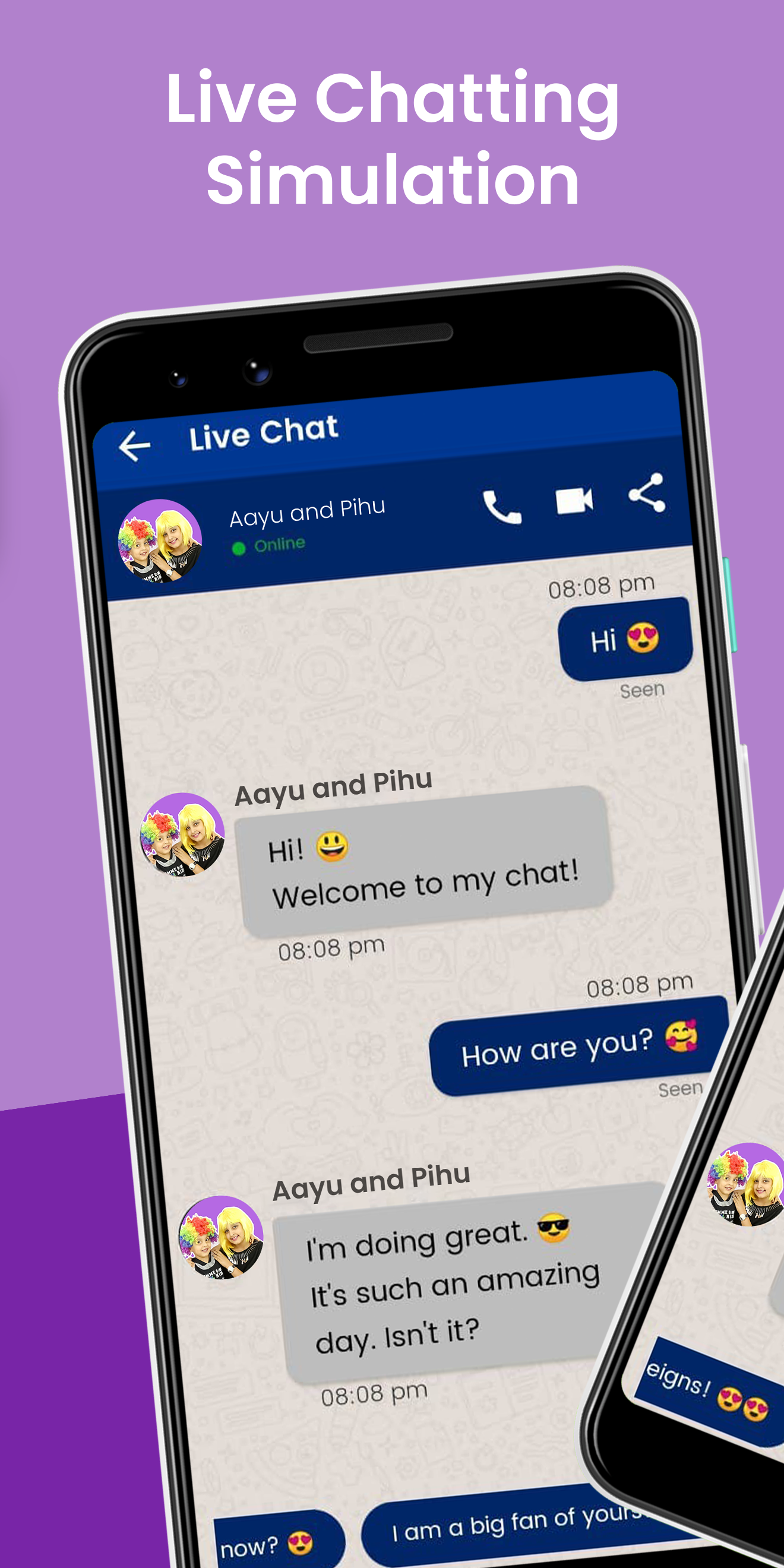اسکرین شات 4 برنامه Aayu and Pihu fake Call & Chat
