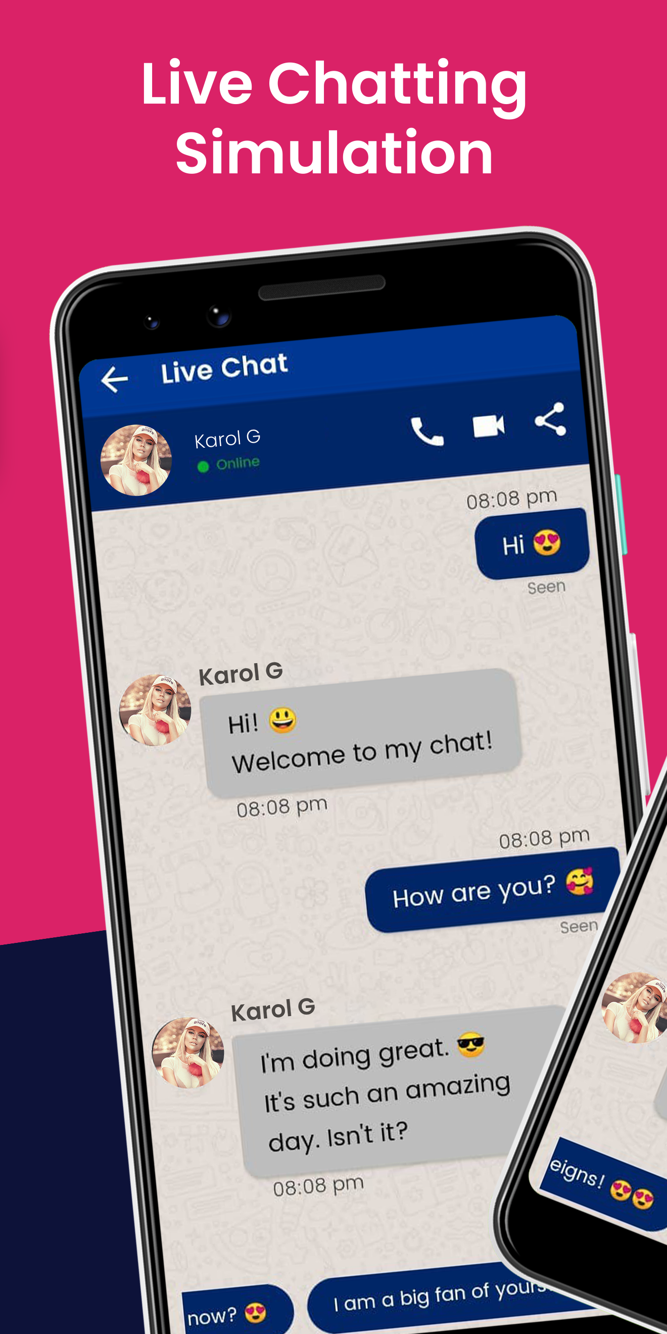 اسکرین شات 4 برنامه Karol G Fake Video Call & Chat