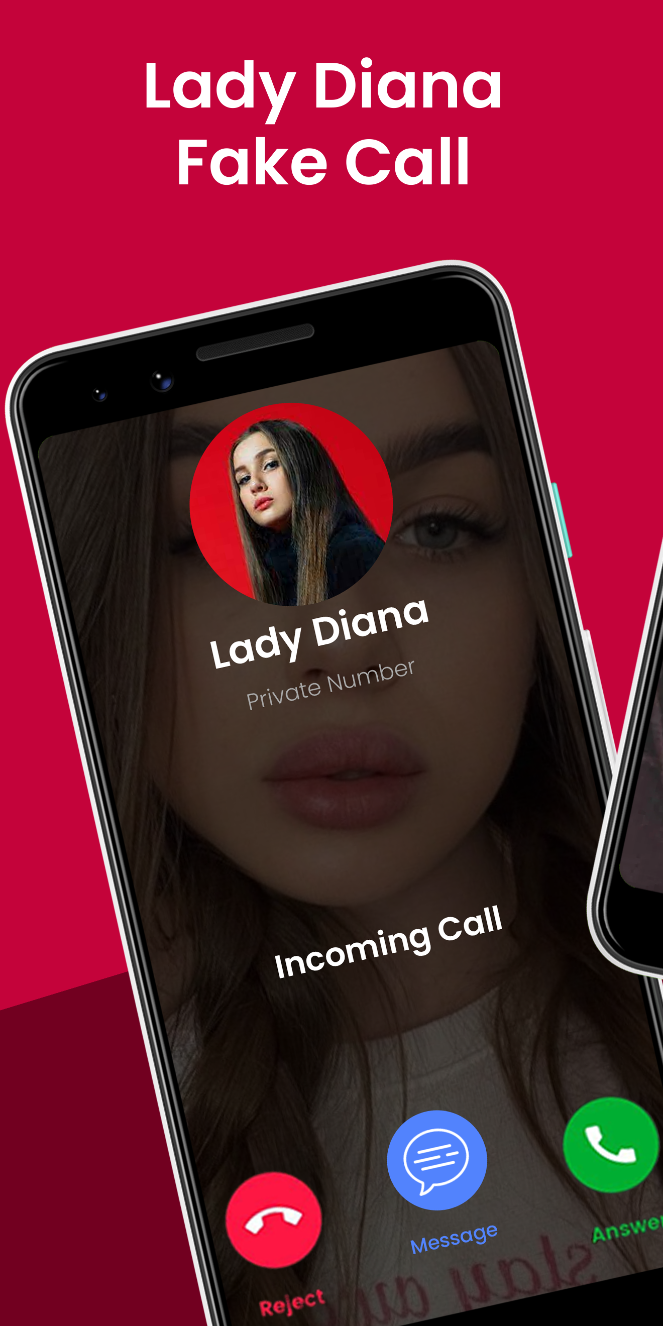 اسکرین شات 1 برنامه Lady Diana Fake Call & Chat