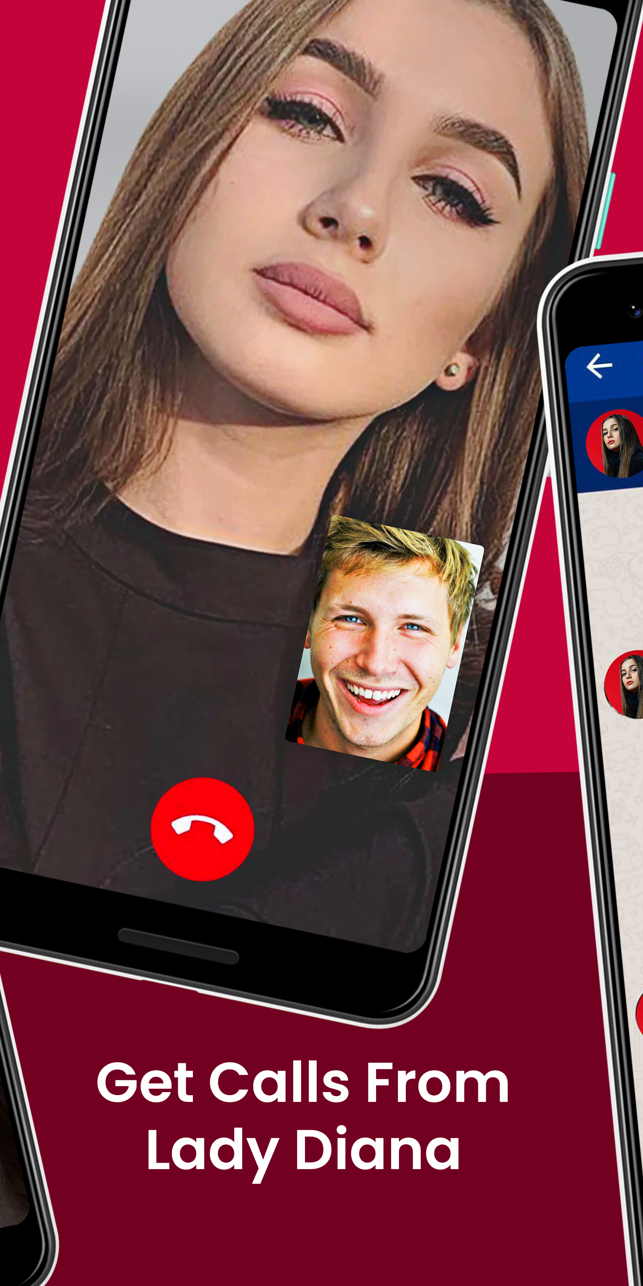 اسکرین شات 2 برنامه Lady Diana Fake Call & Chat