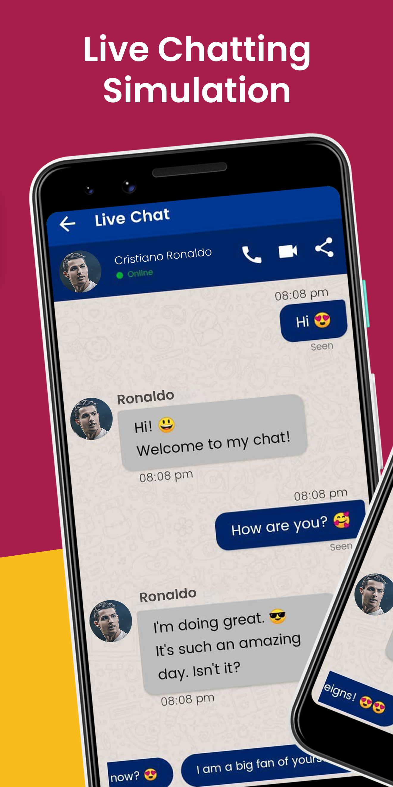 اسکرین شات 4 برنامه Cristiano Ronaldo Call & Chat