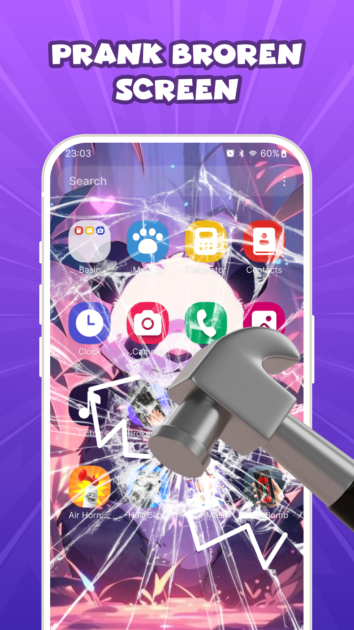 اسکرین شات 2 برنامه Prank Screen, Broken Wallpaper