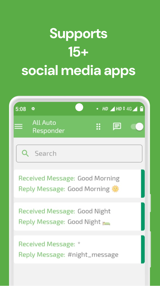 اسکرین شات 1 برنامه Auto Respond ALL social media
