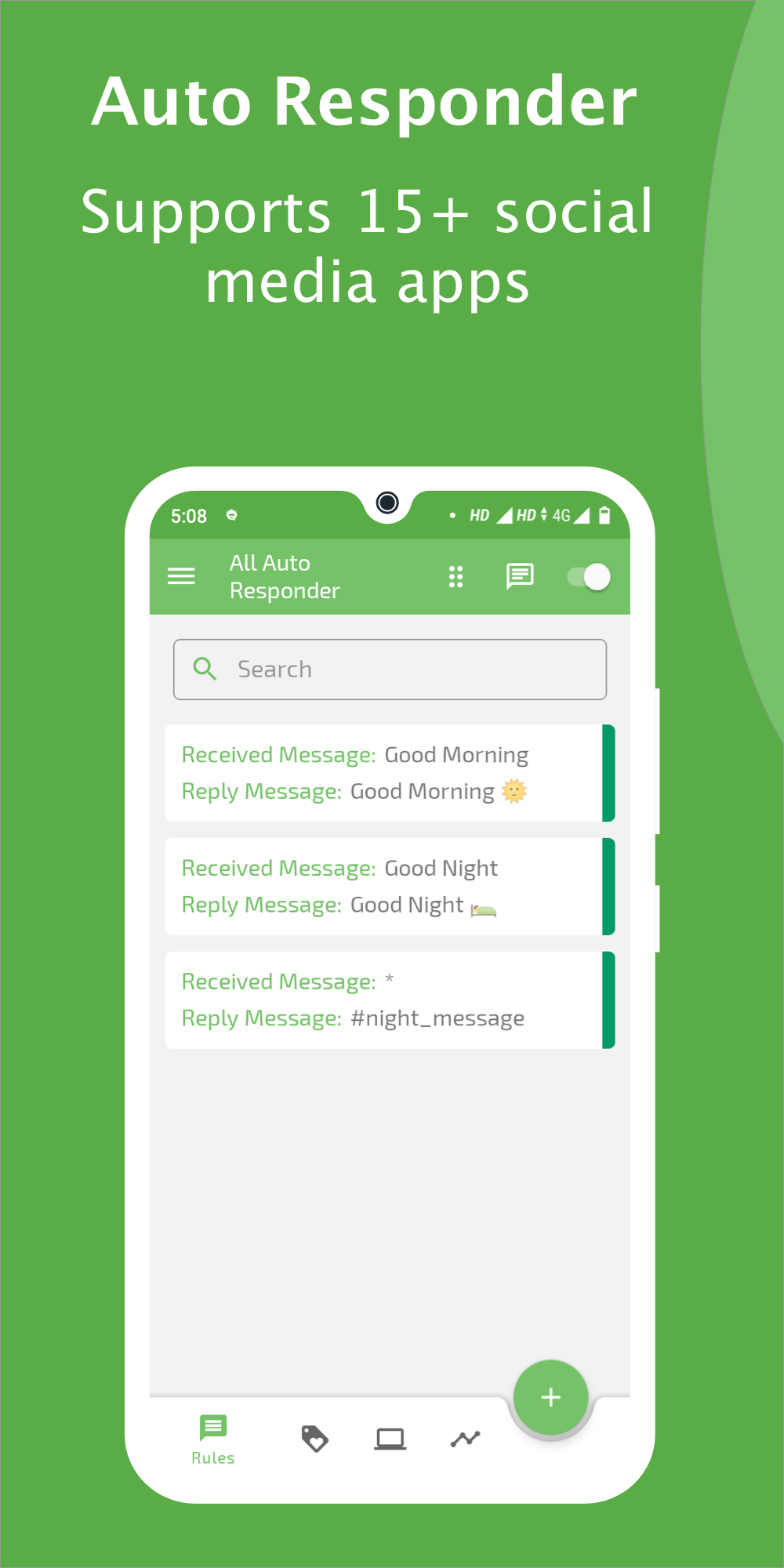 اسکرین شات 1 برنامه Auto Respond ALL social media