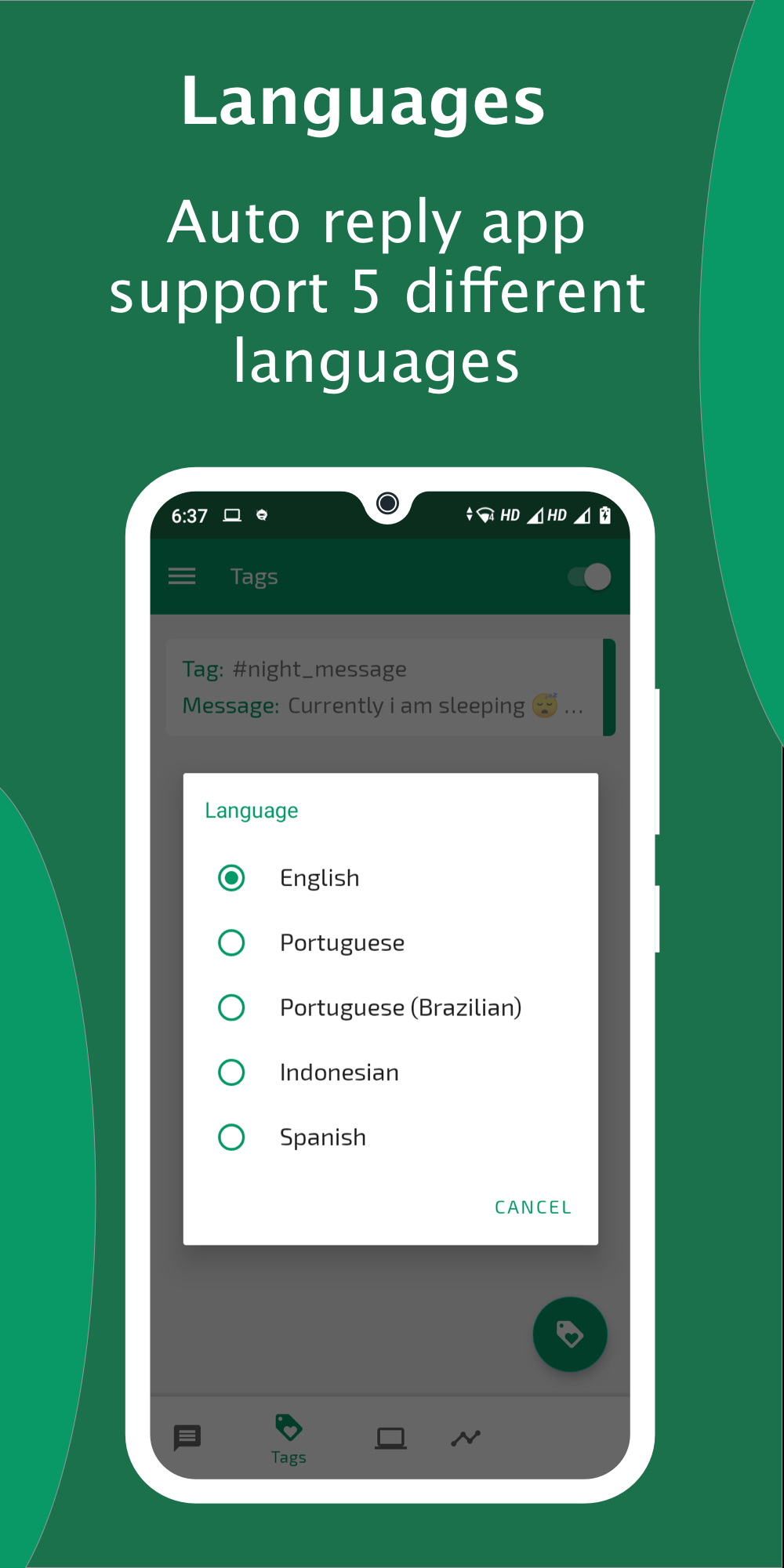 اسکرین شات 7 برنامه Auto Reply Chat Bot