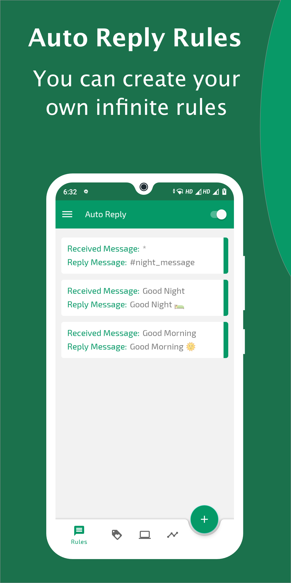 اسکرین شات 1 برنامه Auto Reply Chat Bot