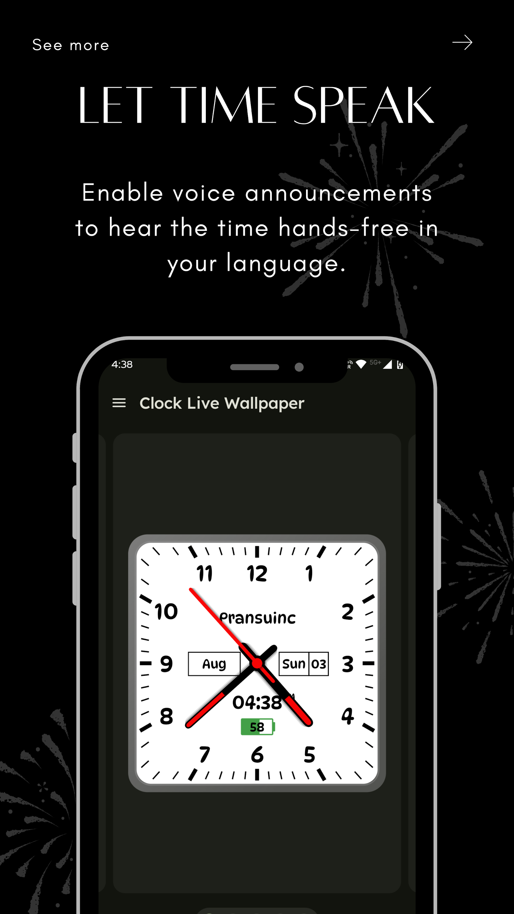 اسکرین شات 3 برنامه Clock Live Wallpaper