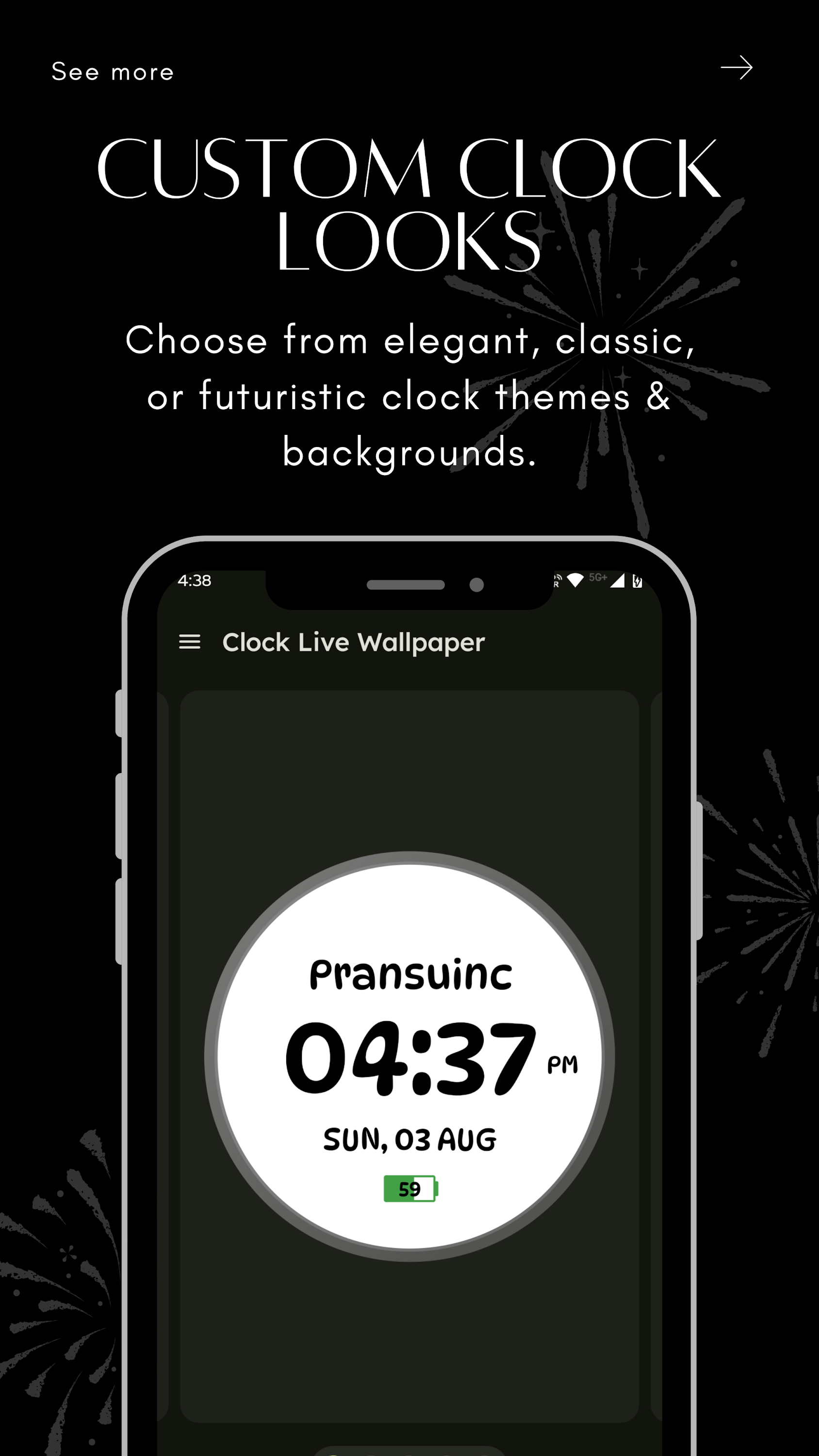 اسکرین شات 2 برنامه Clock Live Wallpaper
