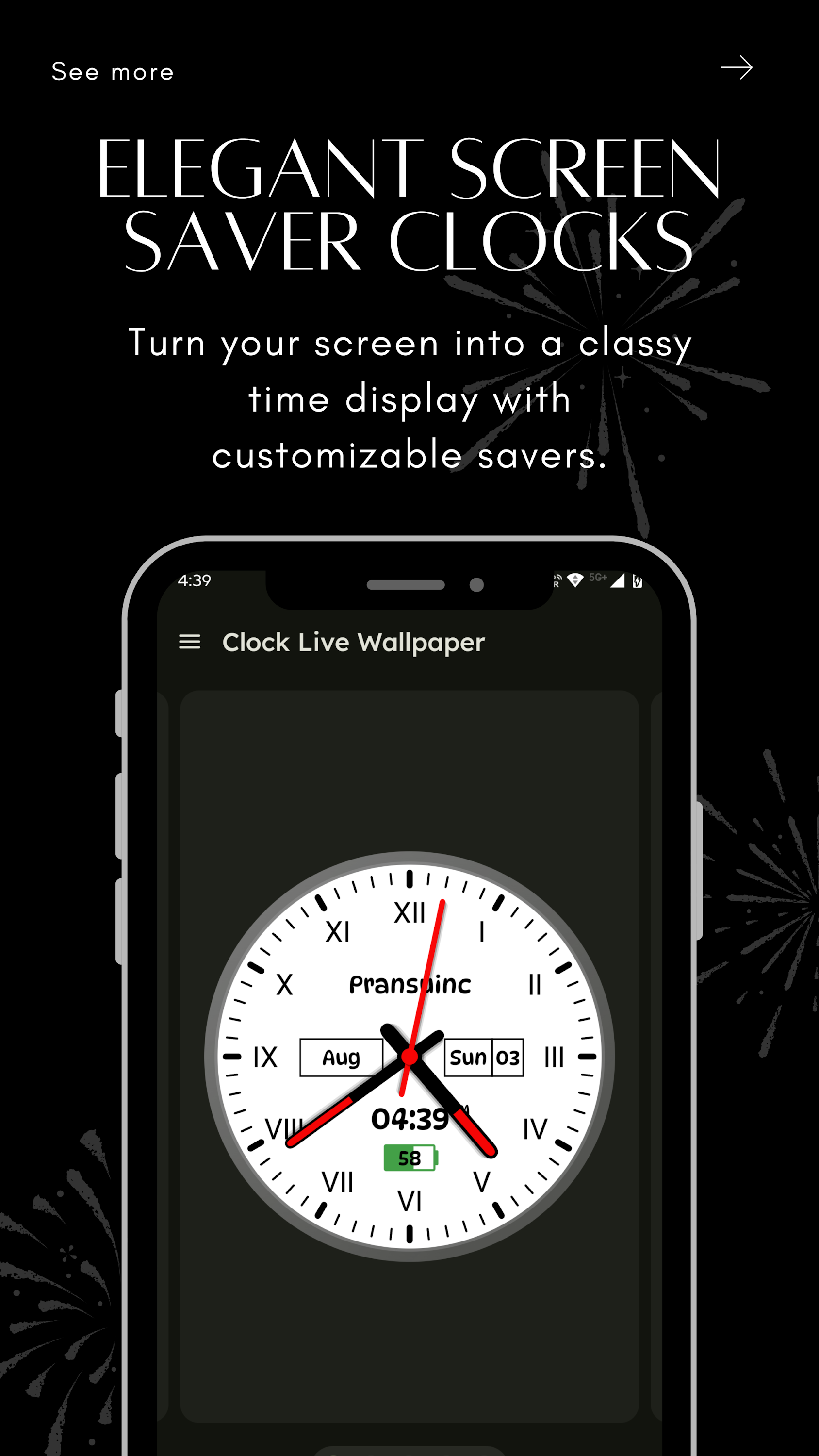 اسکرین شات 4 برنامه Clock Live Wallpaper