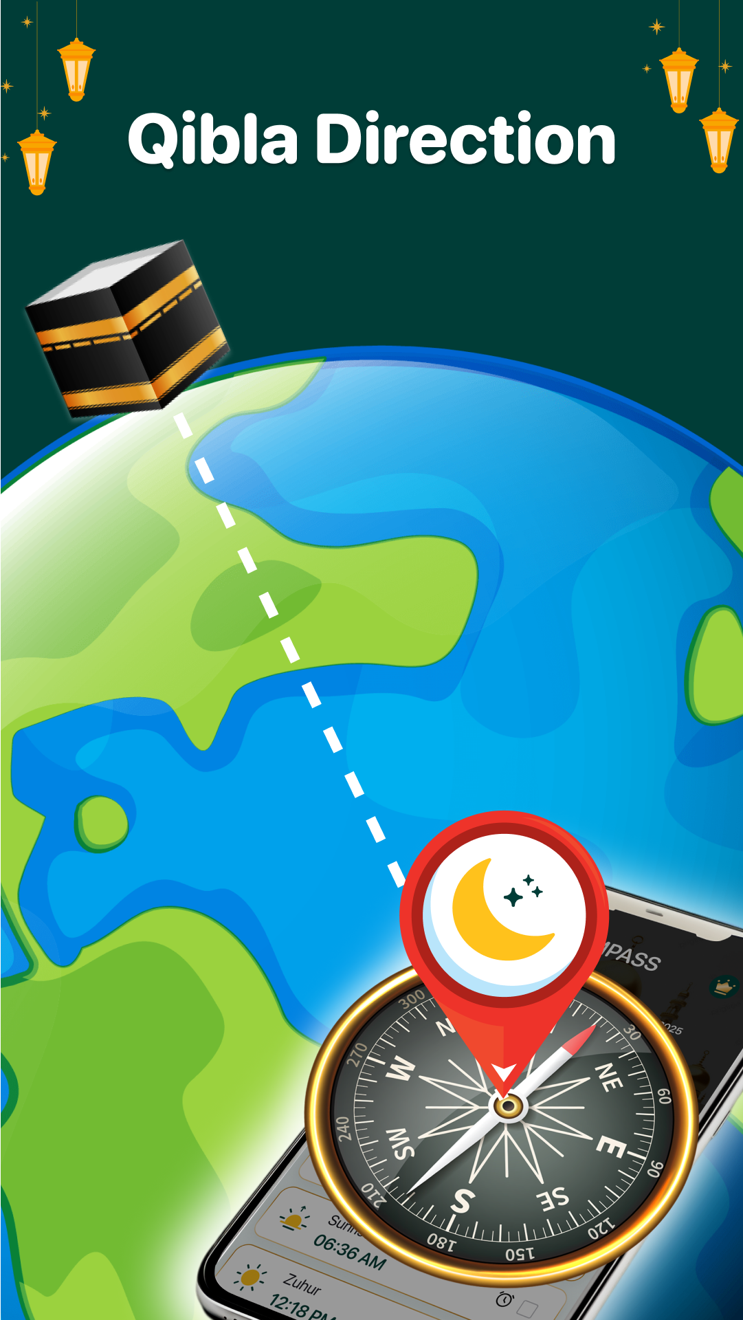 اسکرین شات 4 برنامه Muslim Times - Qibla Compass