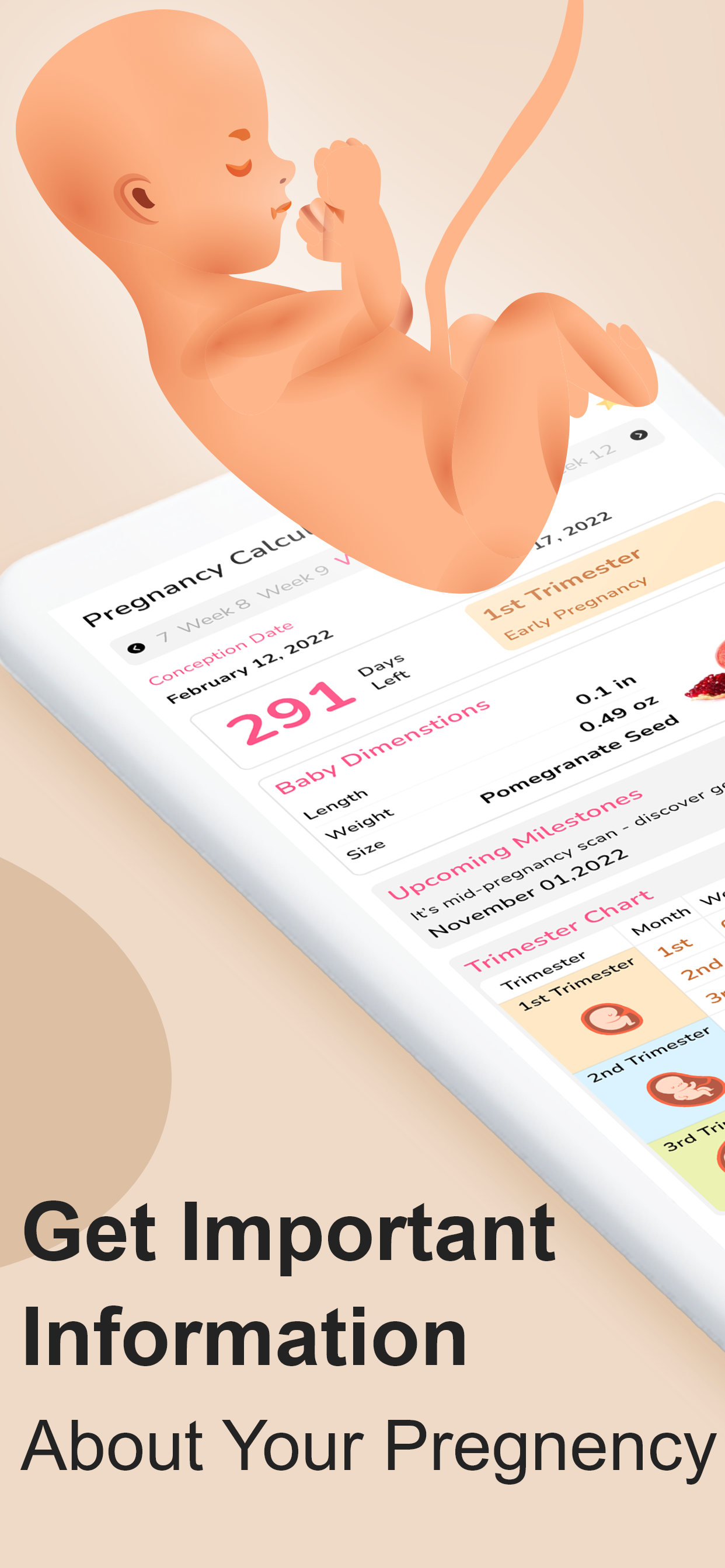 اسکرین شات 1 برنامه Pregnancy Calculator & Tracker