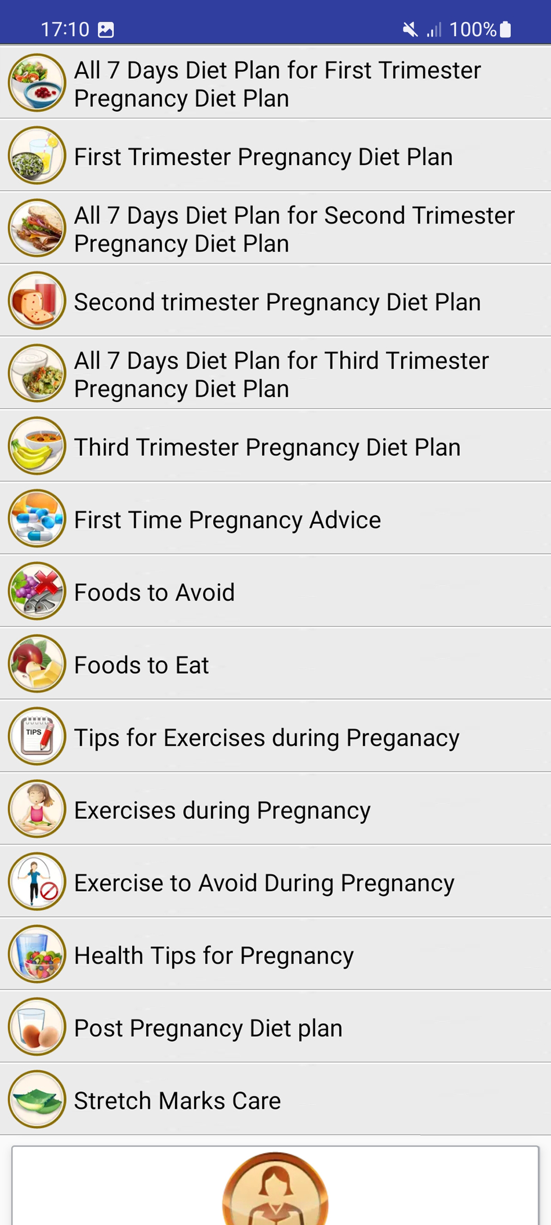 اسکرین شات 7 برنامه Pregnancy Tips Diet Nutrition