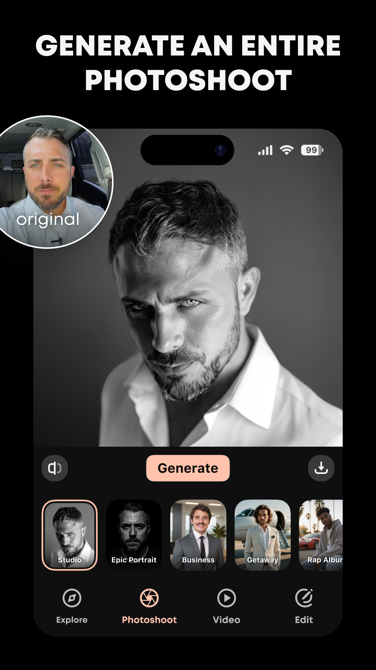 اسکرین شات 2 برنامه GIO: AI Headshot Generator