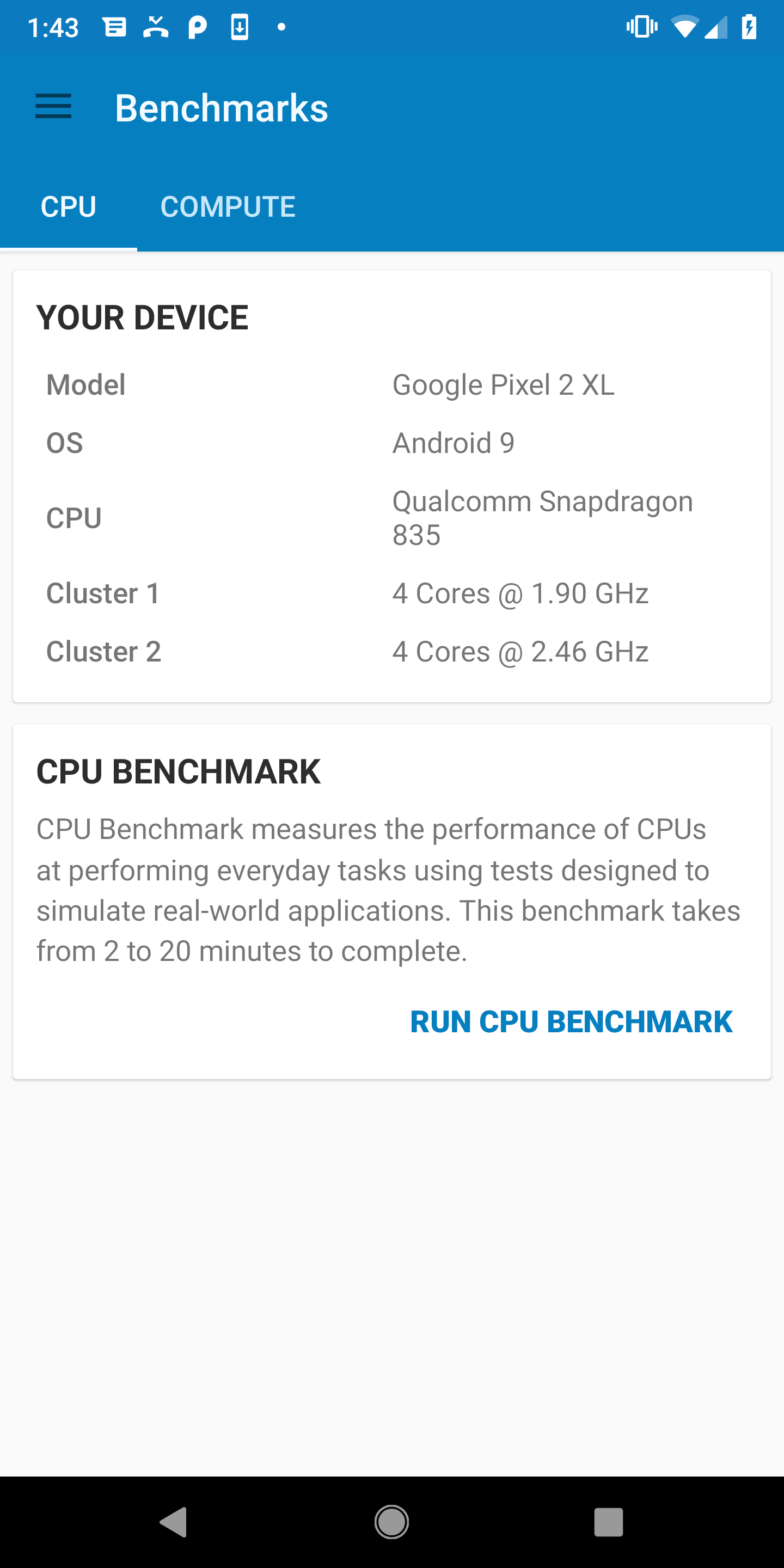 اسکرین شات 1 برنامه Geekbench 5