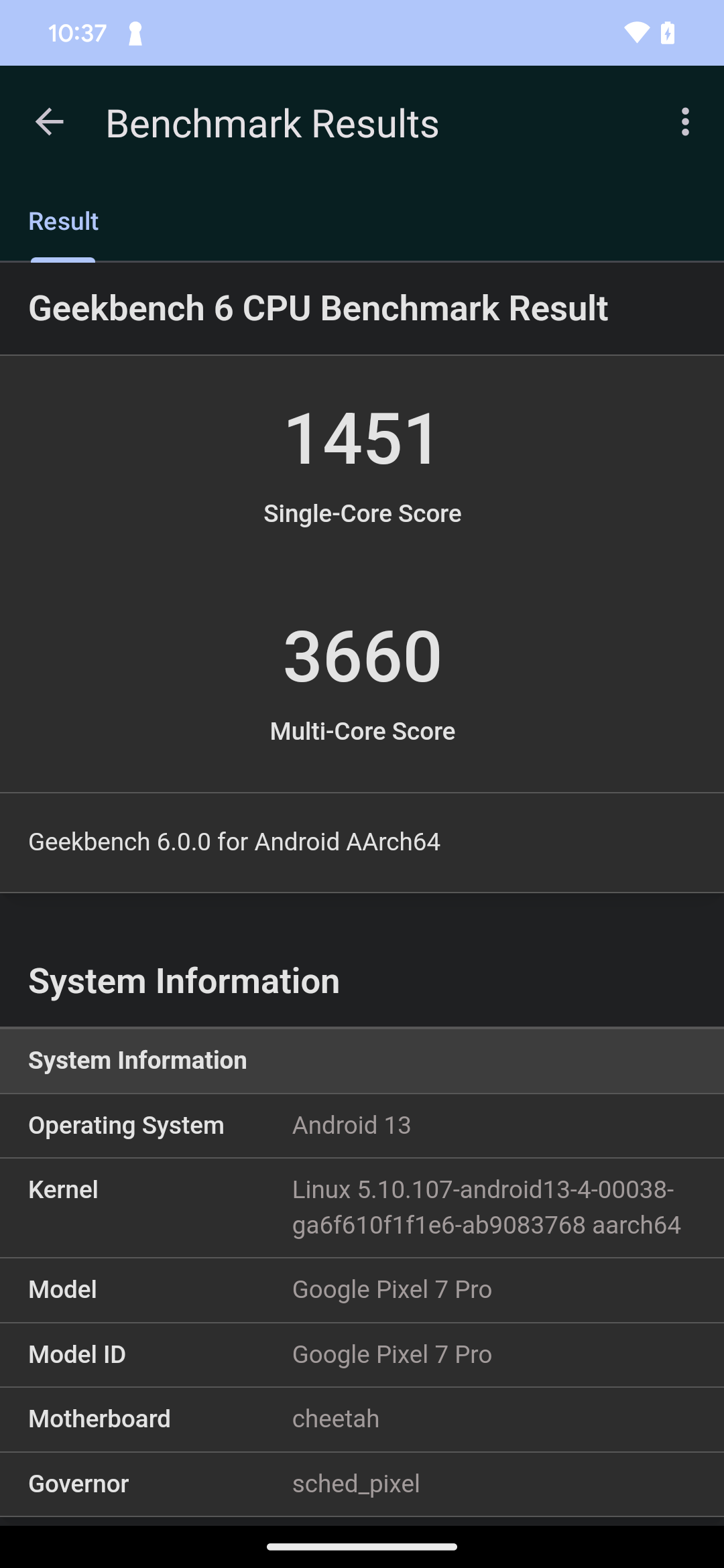 اسکرین شات 2 برنامه Geekbench 6