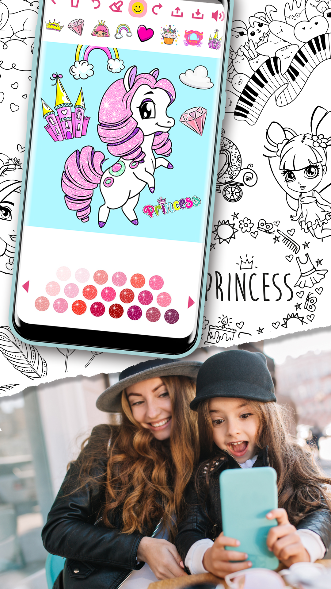 اسکرین شات 1 برنامه Princess Coloring Girl Game