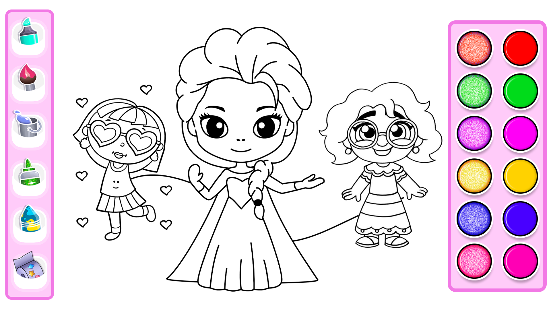 اسکرین شات 6 برنامه Princess Coloring Book Glitter