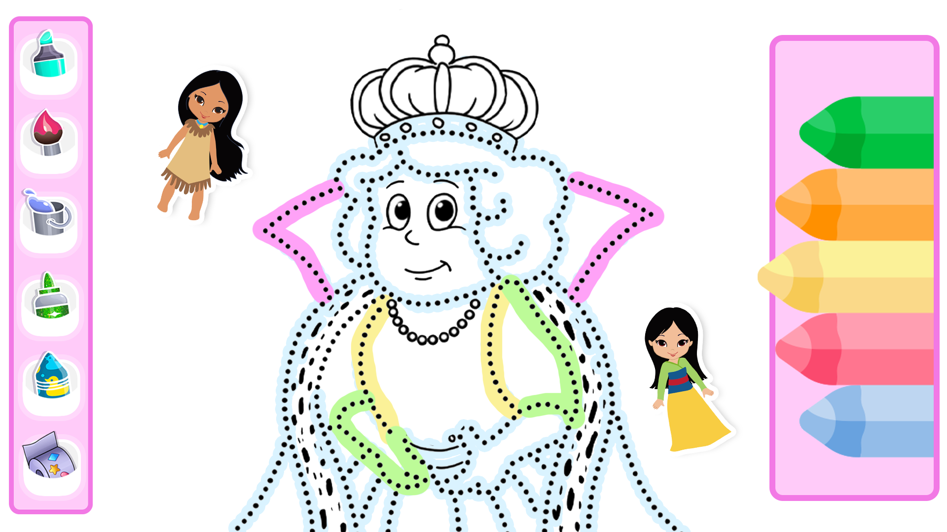 اسکرین شات 8 برنامه Princess Coloring Book Glitter
