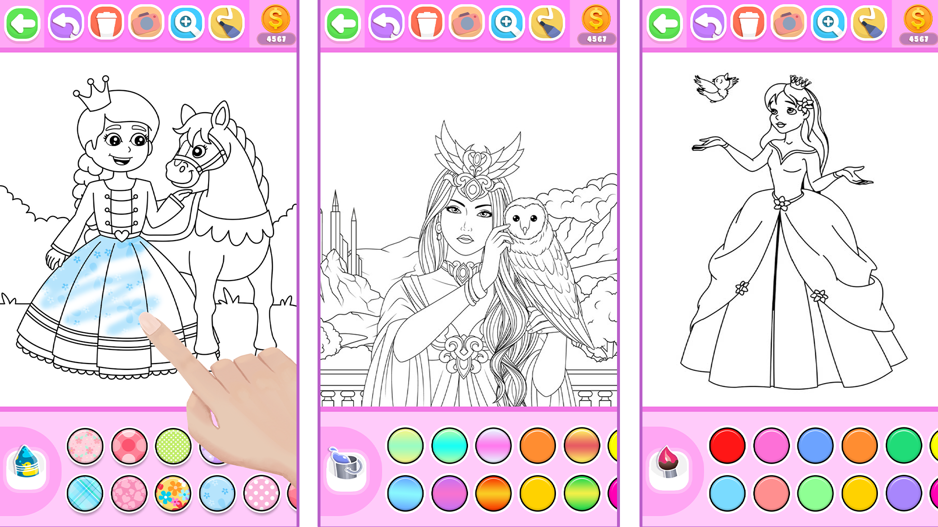 اسکرین شات 7 برنامه Princess Coloring Book Glitter