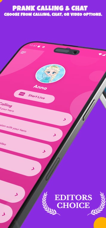 اسکرین شات 2 برنامه Princess fake video call