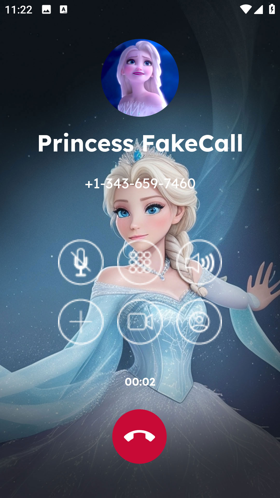 اسکرین شات 2 برنامه Princess fake video call