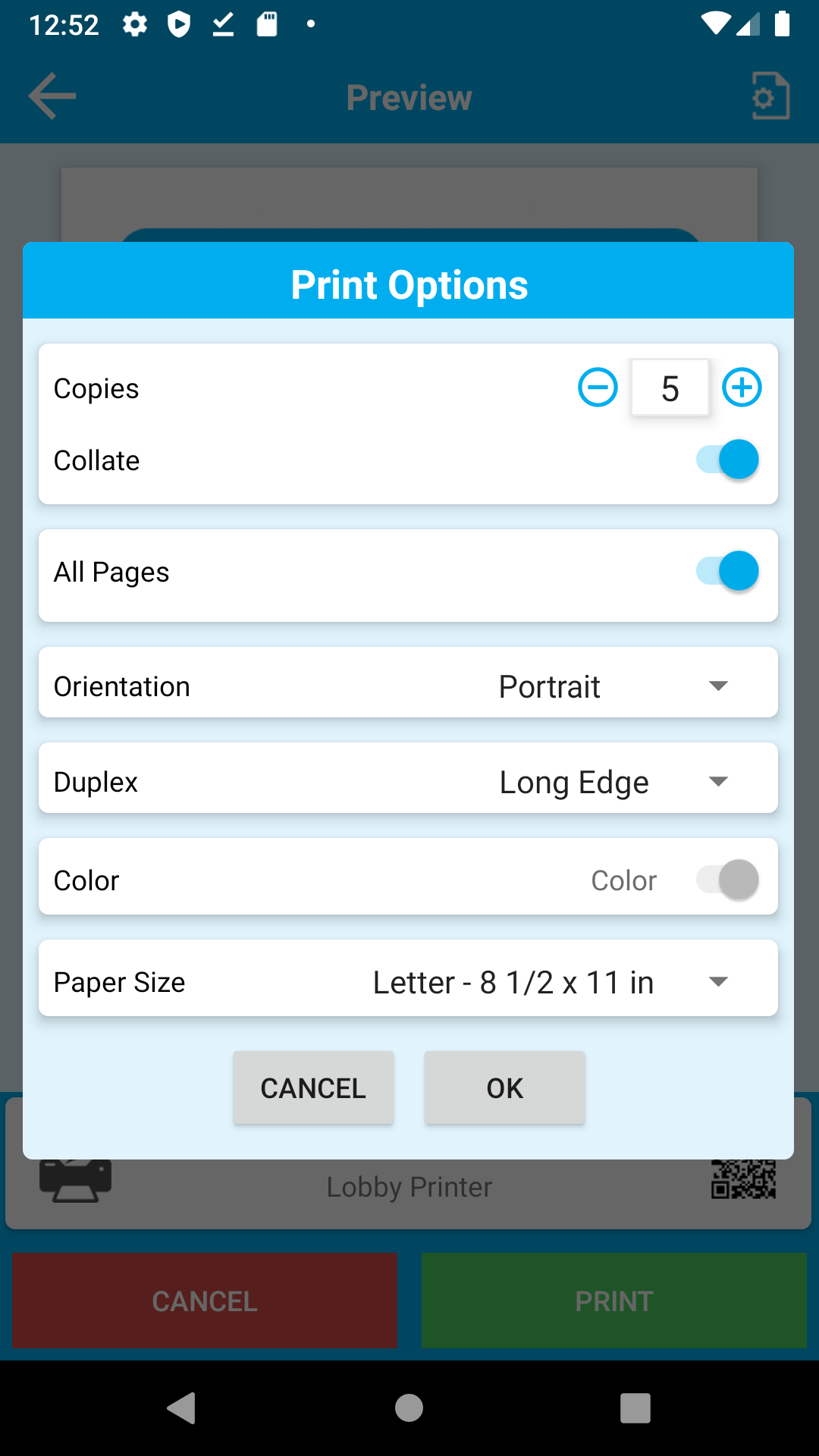 اسکرین شات 5 برنامه PrinterOn Print Service
