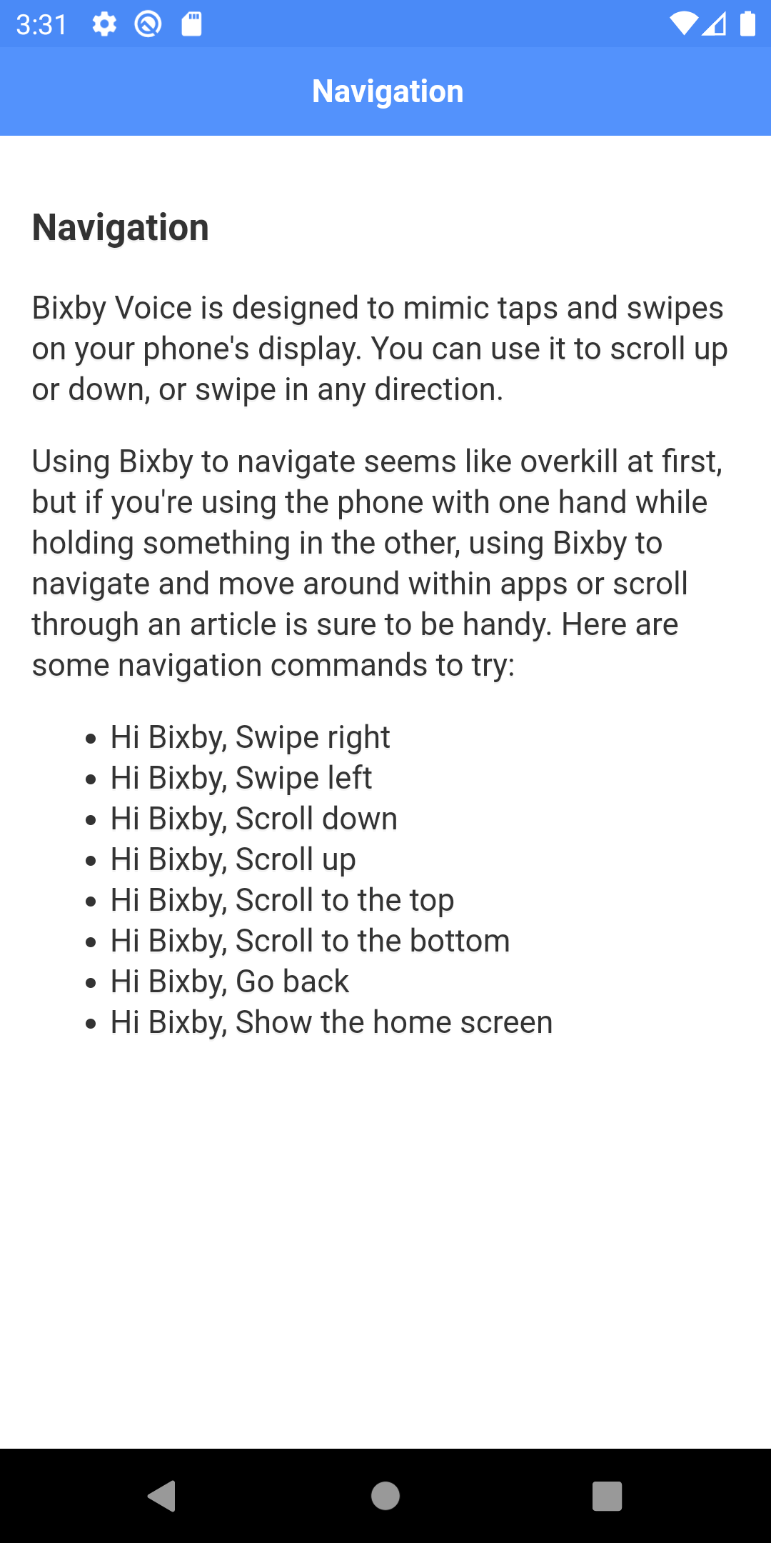 اسکرین شات 2 برنامه Commands & Guide for Bixby