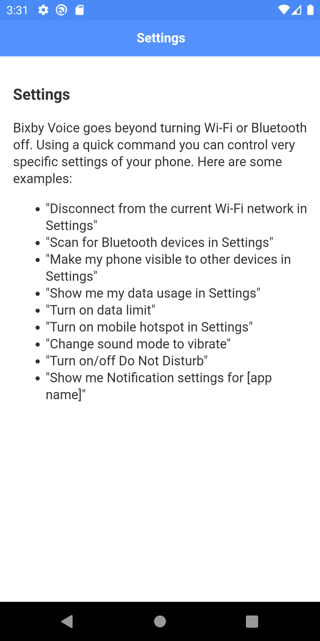 اسکرین شات 3 برنامه Commands & Guide for Bixby