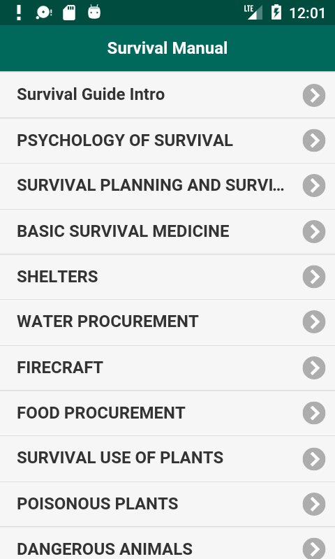 اسکرین شات 1 برنامه Survival Manual