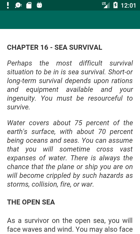 اسکرین شات 2 برنامه Survival Manual