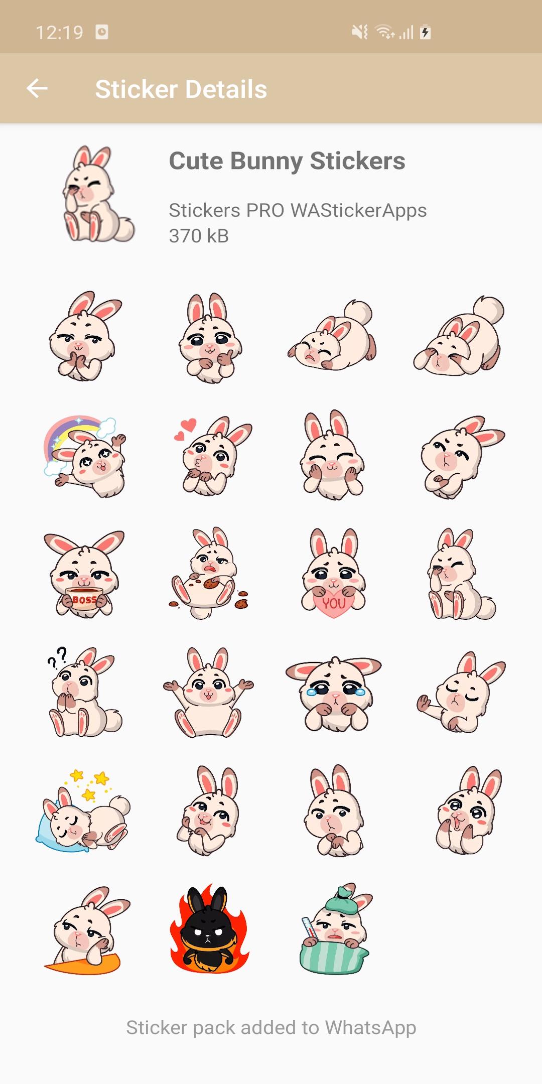 اسکرین شات 6 برنامه Rabbit Stickers WAStickerApps