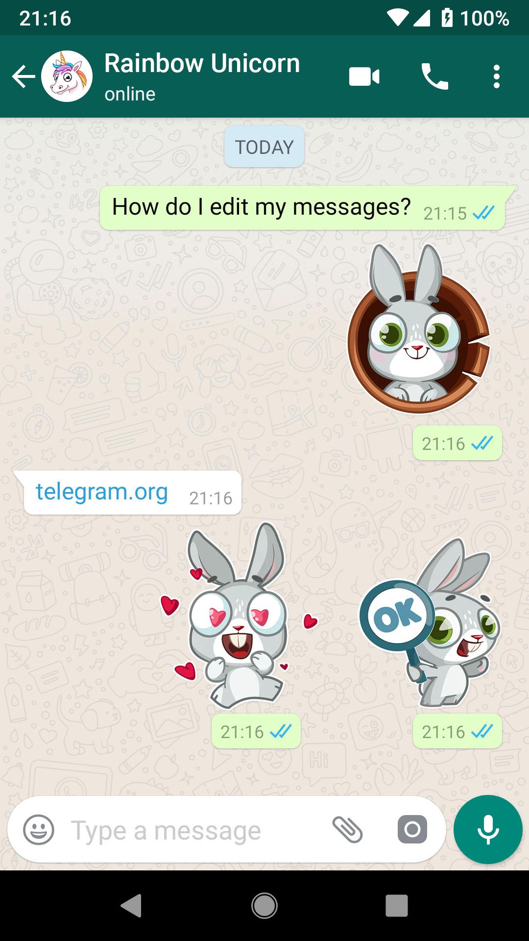 اسکرین شات 1 برنامه Rabbit Stickers WAStickerApps