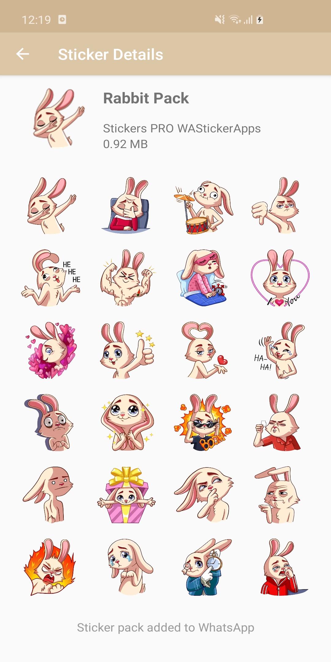 اسکرین شات 8 برنامه Rabbit Stickers WAStickerApps