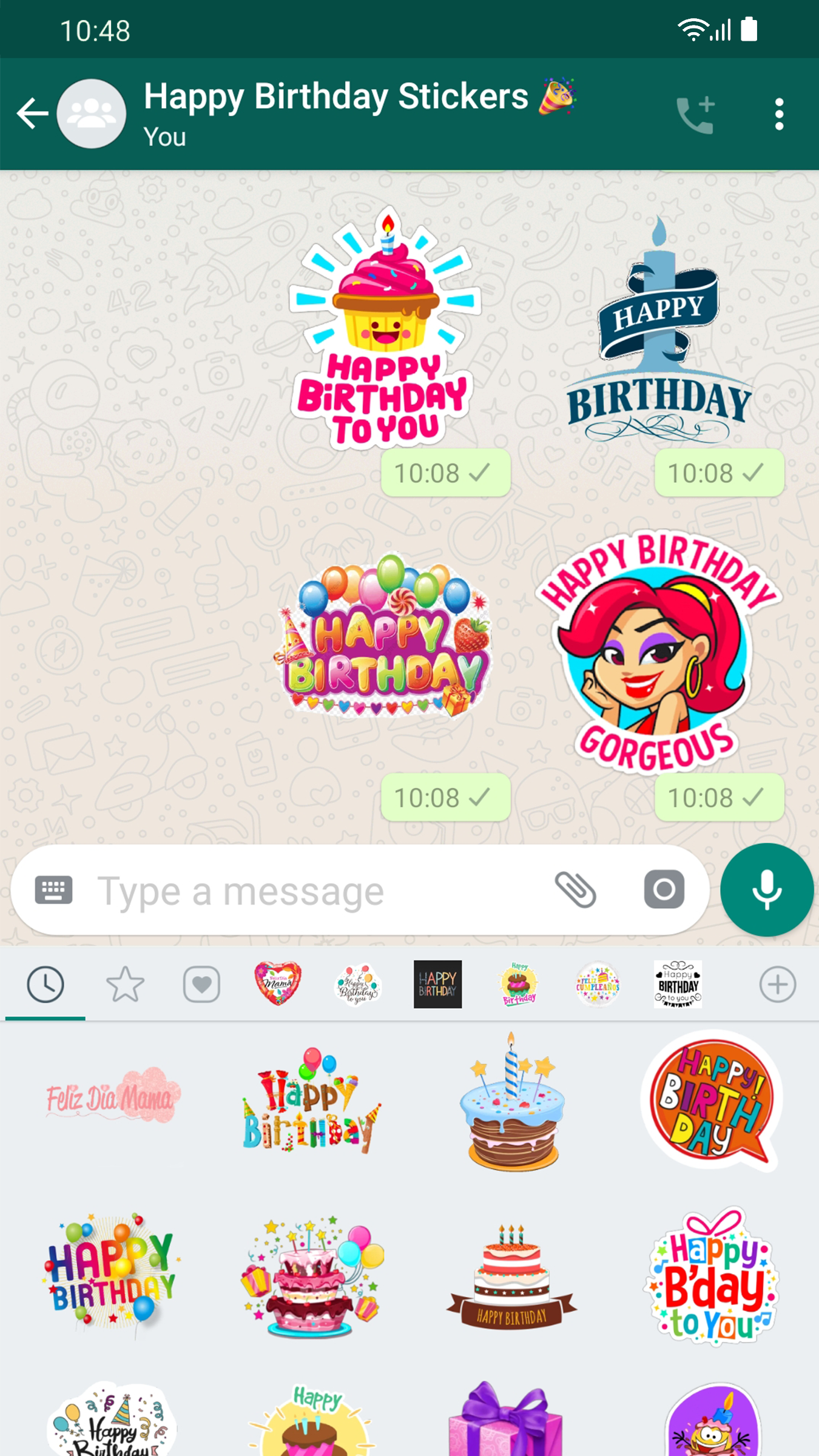 اسکرین شات 3 برنامه Stickers Happy Birthday