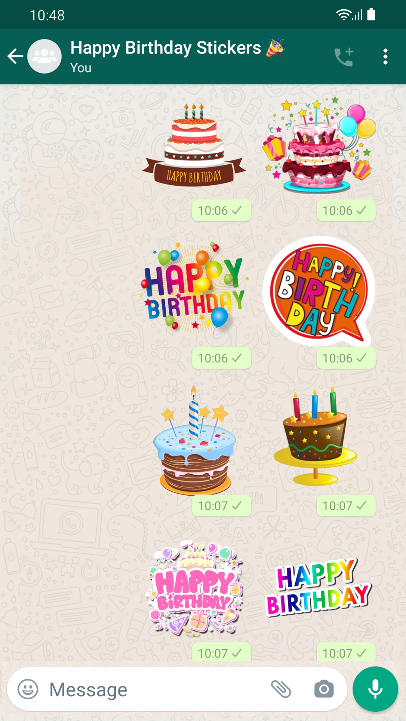 اسکرین شات 2 برنامه Stickers Happy Birthday
