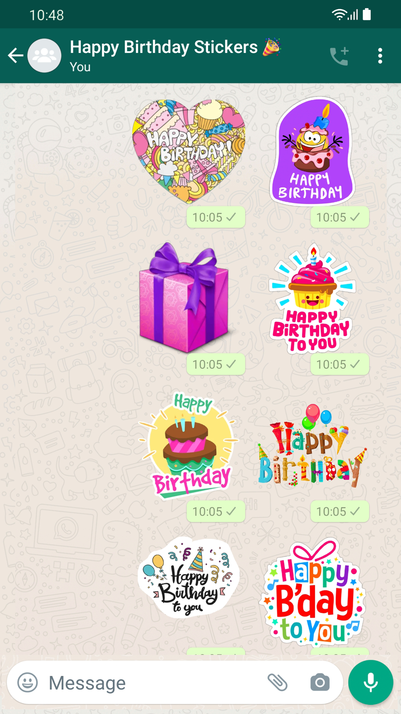 اسکرین شات 1 برنامه Stickers Happy Birthday