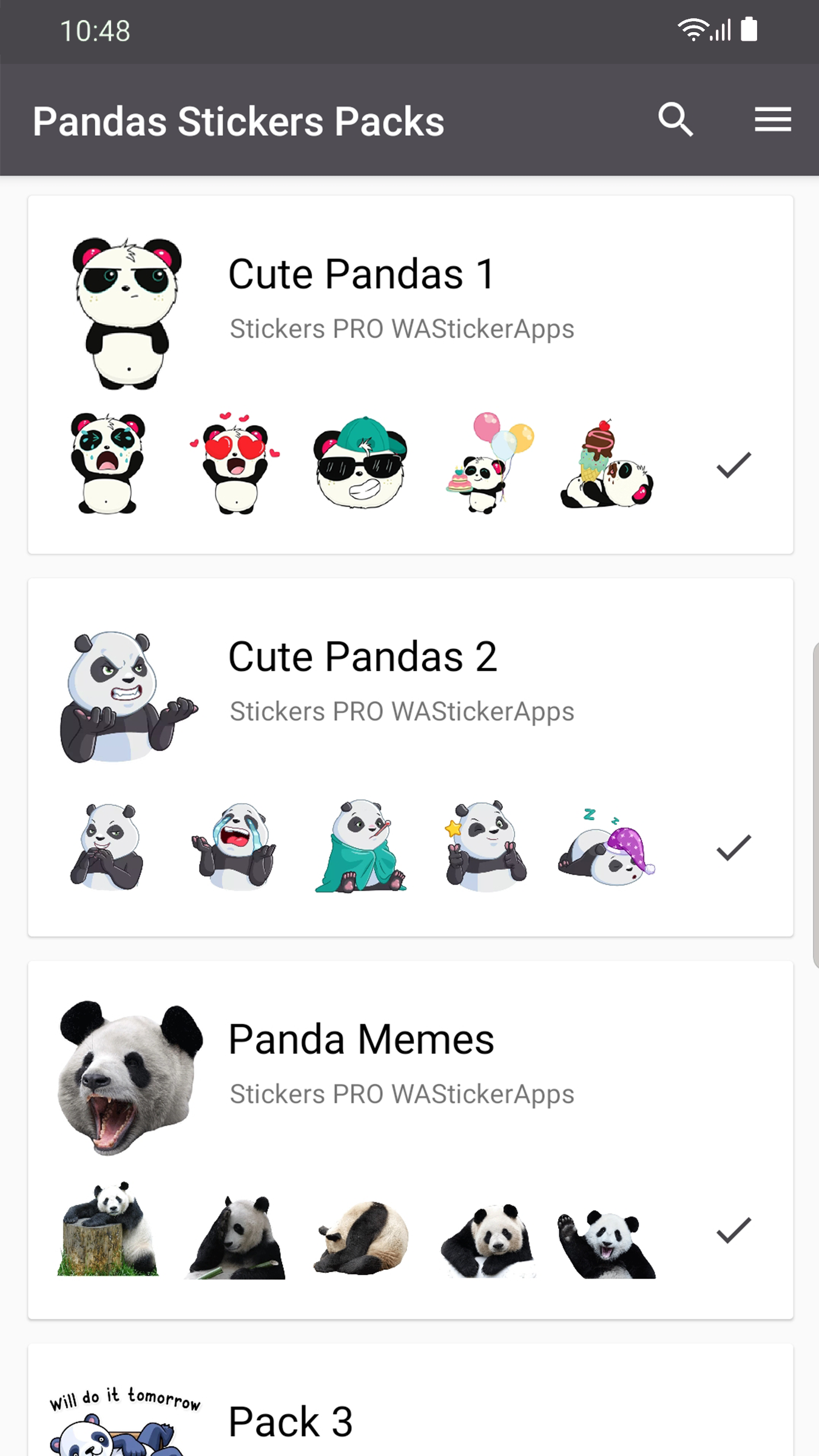 اسکرین شات 4 برنامه Funny Panda Stickers WASticker