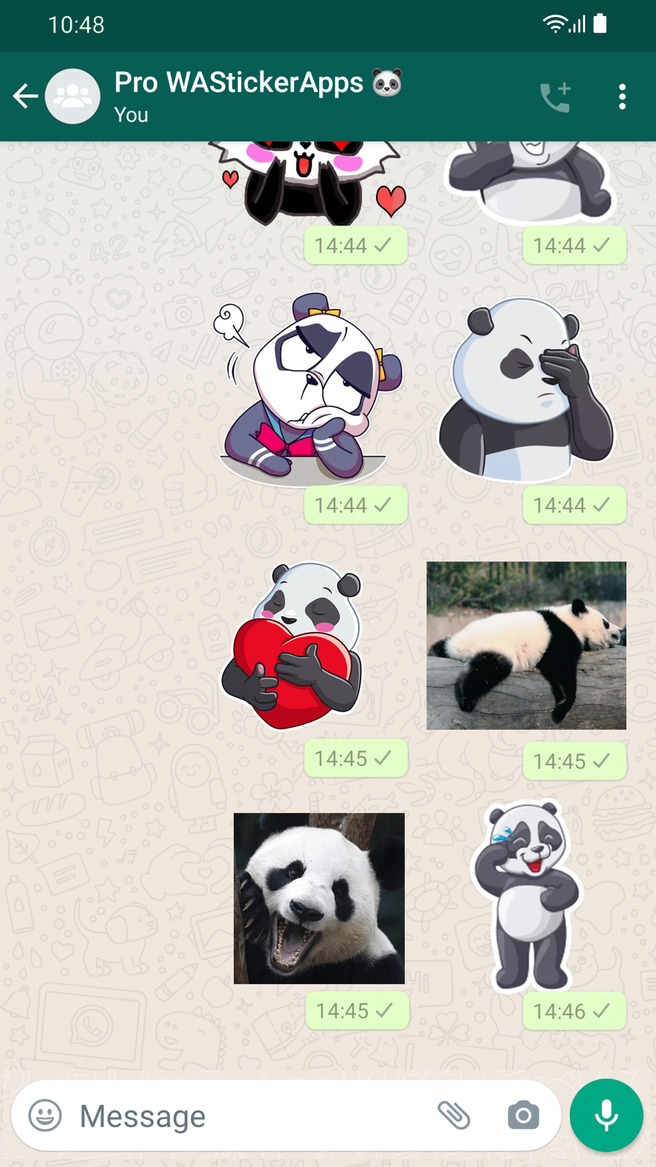 اسکرین شات 2 برنامه Funny Panda Stickers WASticker