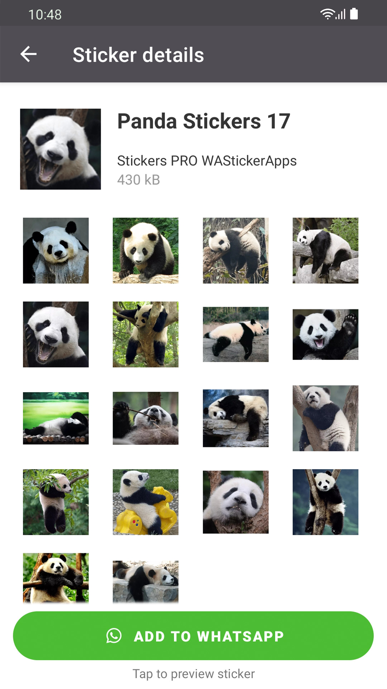 اسکرین شات 7 برنامه Funny Panda Stickers WASticker