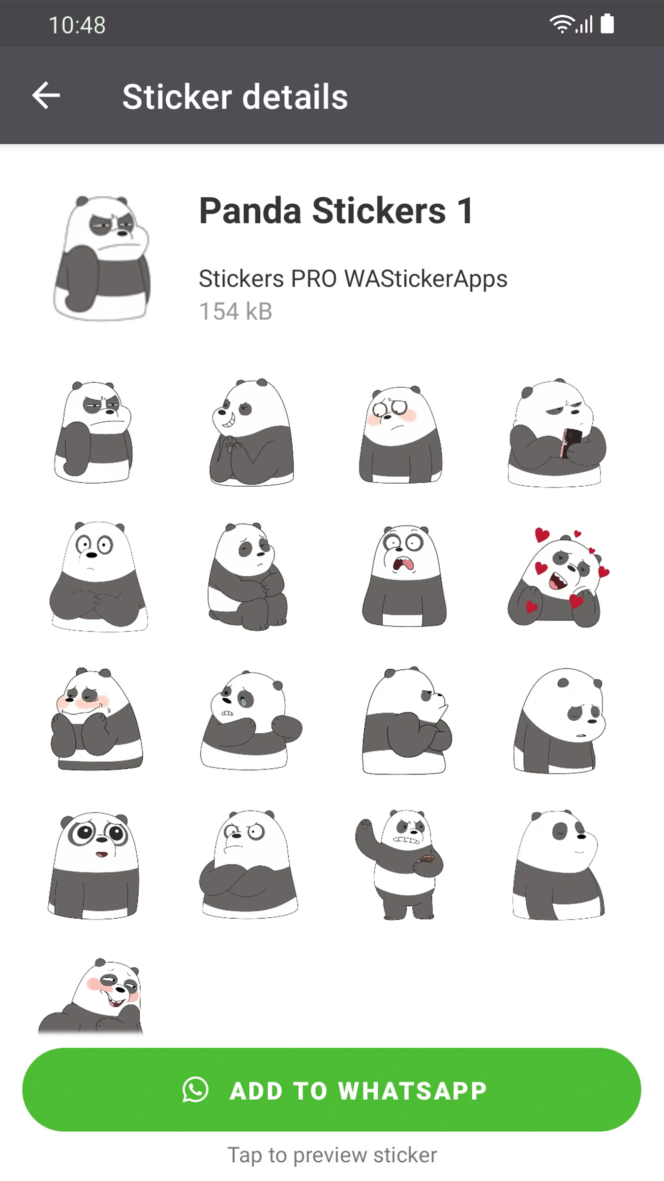 اسکرین شات 3 برنامه Funny Panda Stickers WASticker