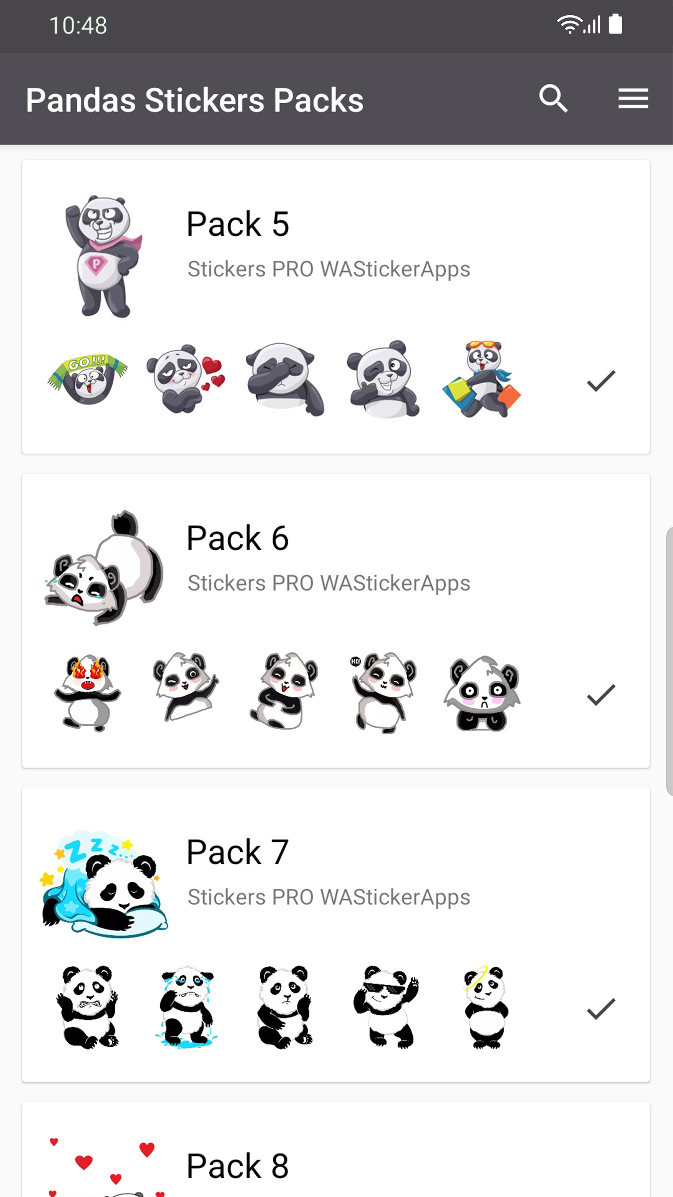 اسکرین شات 8 برنامه Funny Panda Stickers WASticker