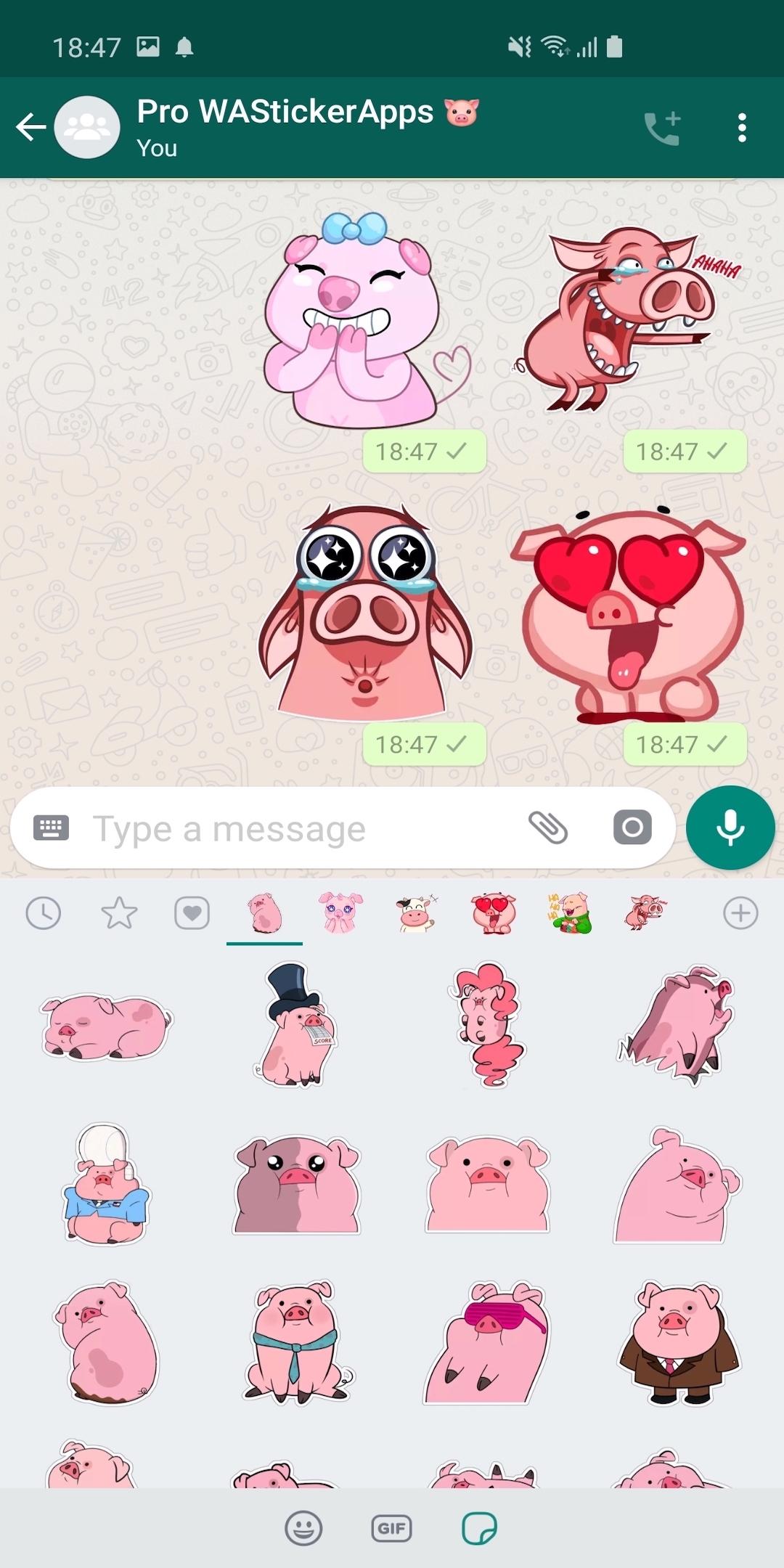 اسکرین شات 1 برنامه Pigs Stickers Packs WASticker