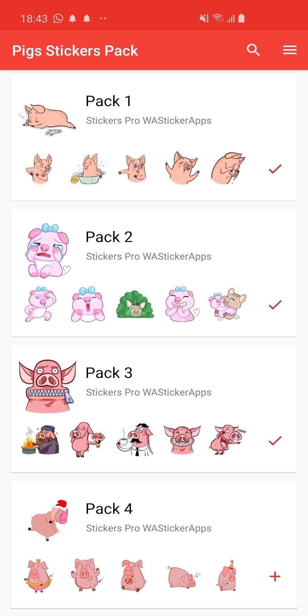 اسکرین شات 5 برنامه Pigs Stickers Packs WASticker