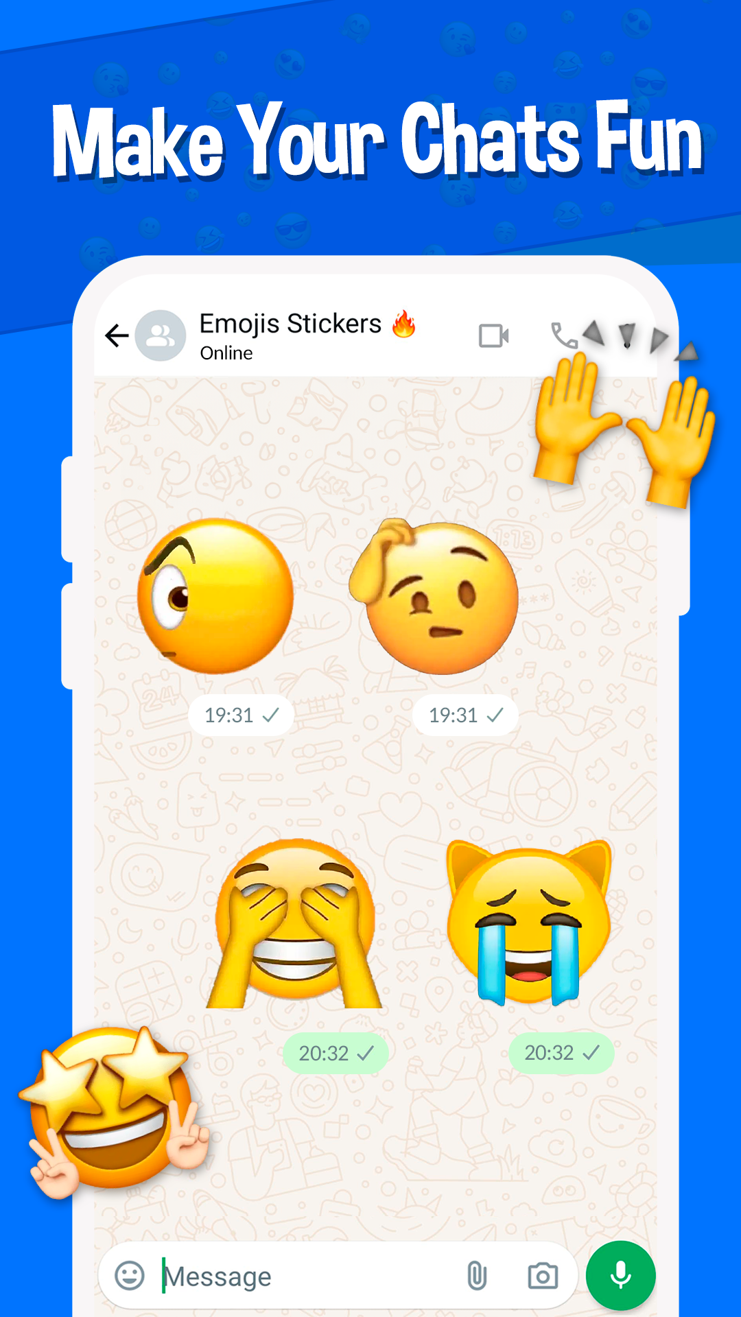 اسکرین شات 4 برنامه Stickers Emojis WAStickerApps