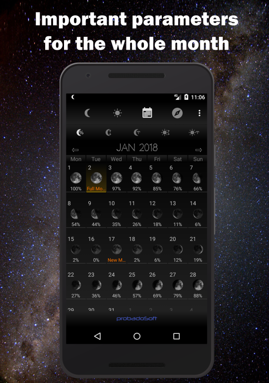 اسکرین شات 3 برنامه Moon Phase Calendar