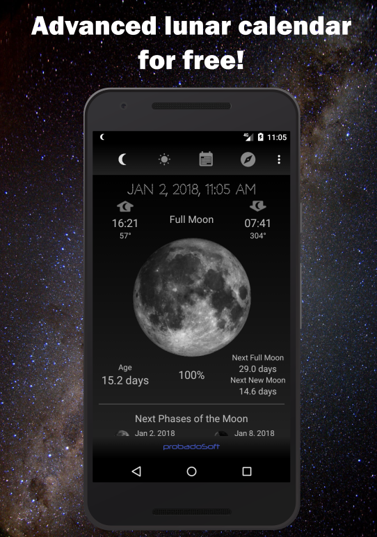 اسکرین شات 1 برنامه Moon Phase Calendar